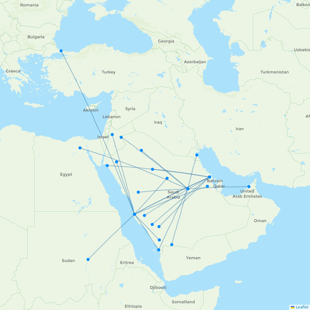 Flyadeal destination map