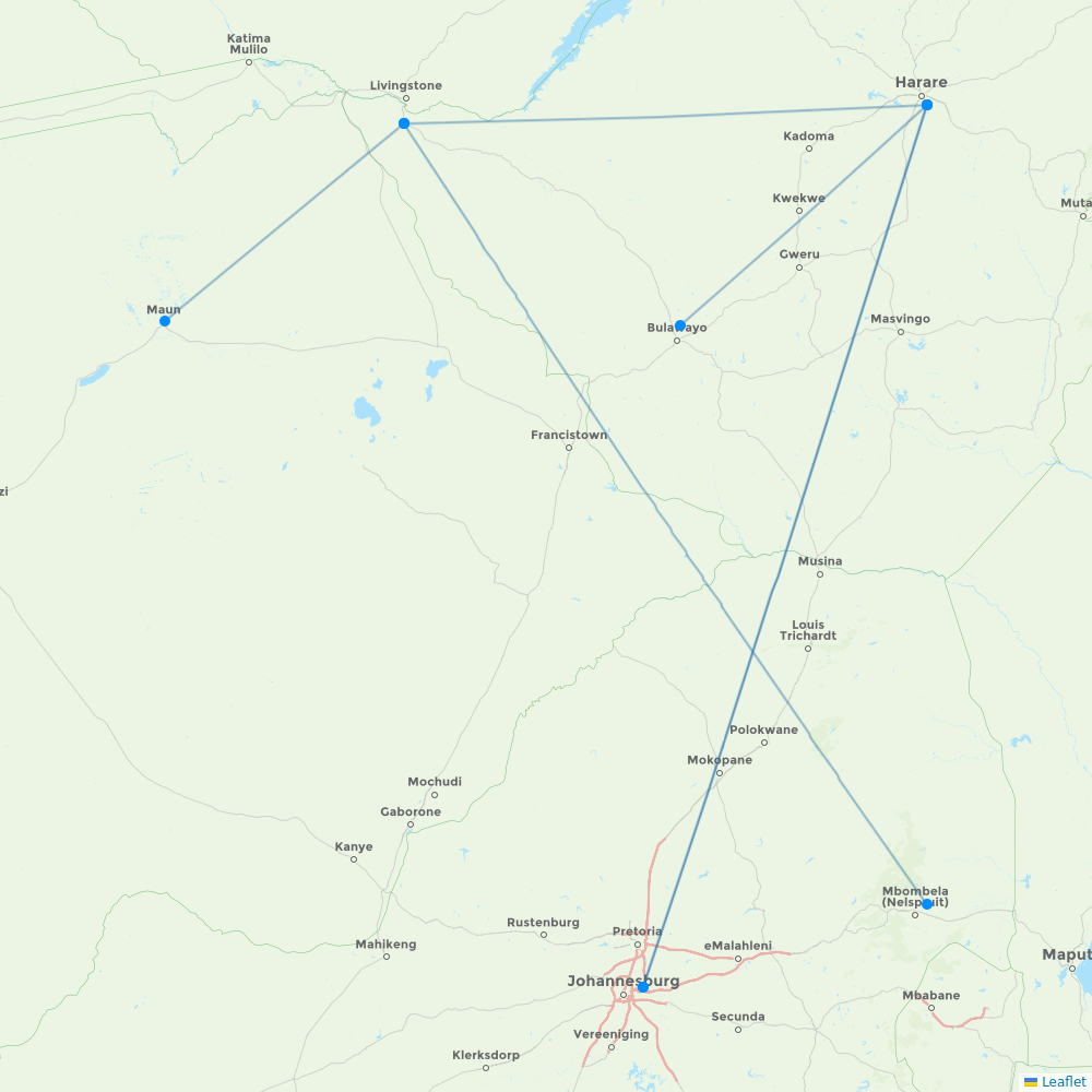 Fastjet destination map