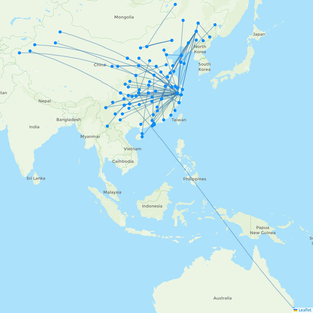 Loong Air destination map
