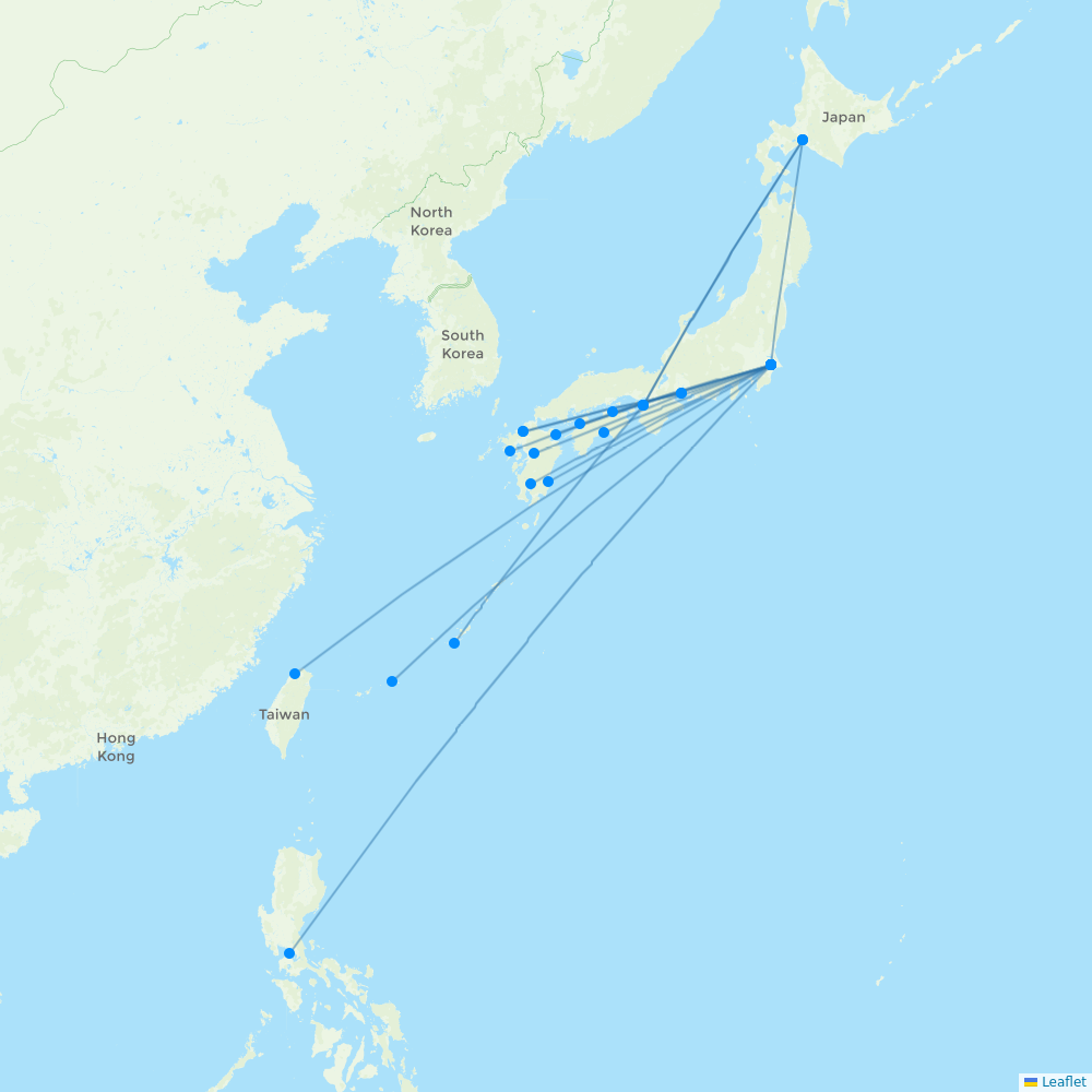 Jetstar Japan destination map