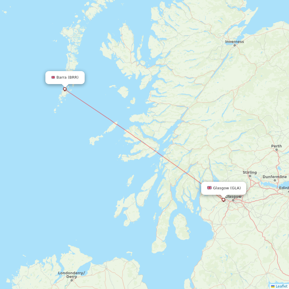 Loganair flights between Glasgow and Barra
