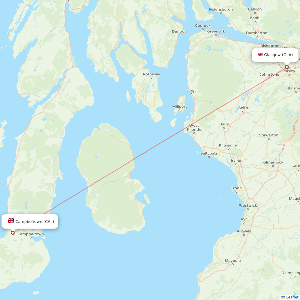 Loganair flights between Glasgow and Campbeltown