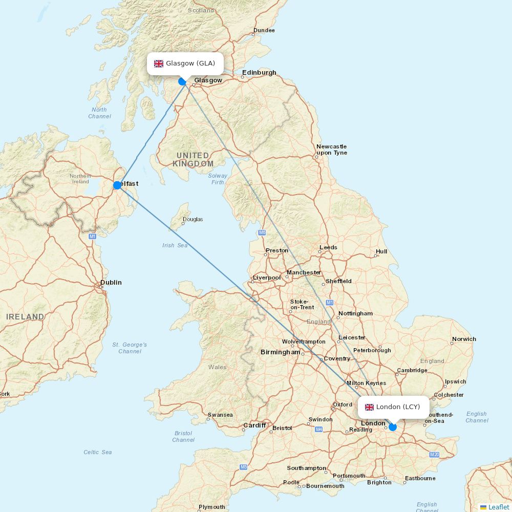British Airways flights between Glasgow and London
