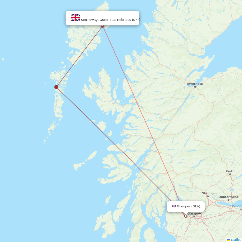Loganair flights between Glasgow and Stornoway, Outer Stat Hebrides