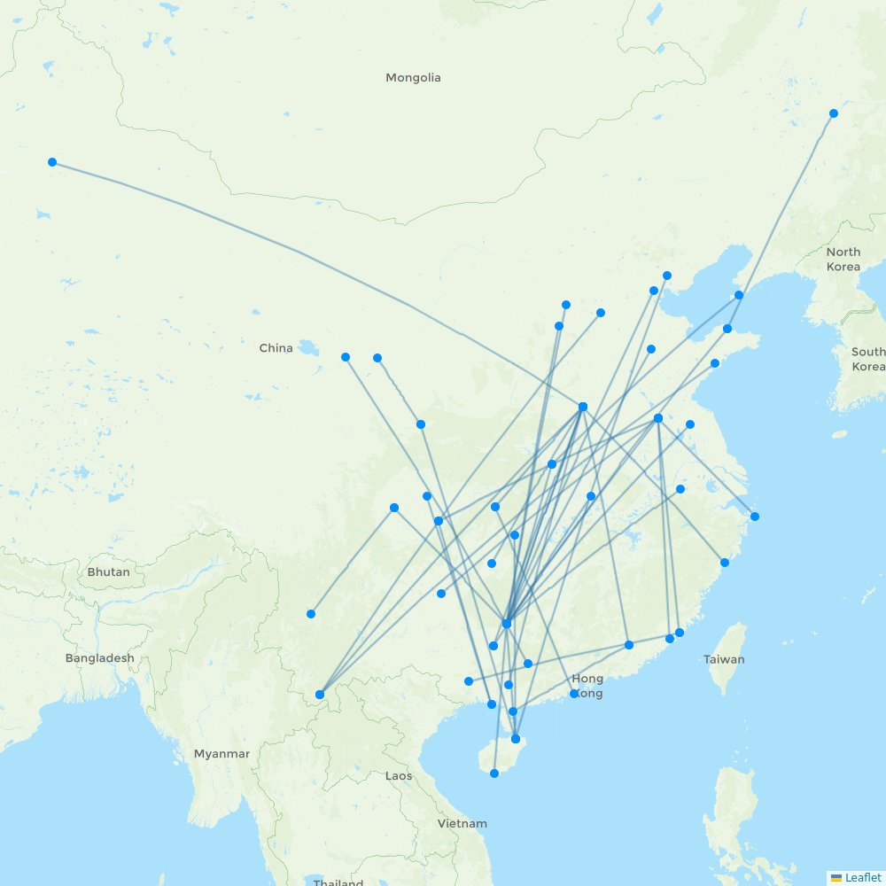 Air Guilin destination map
