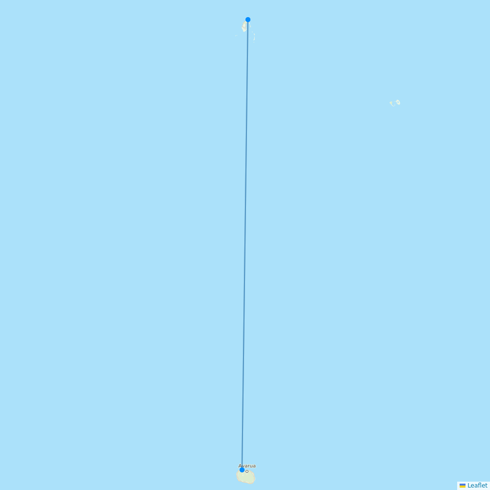 Air Rarotonga destination map