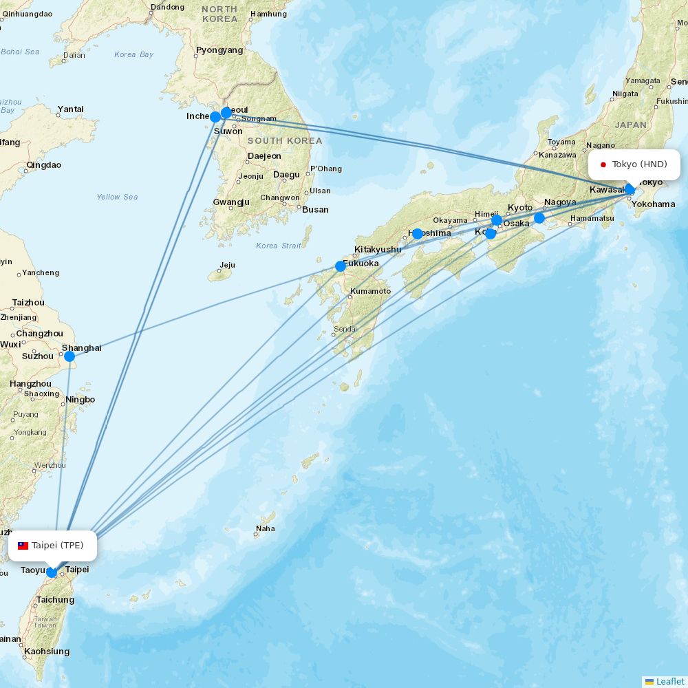 ONC TPC 航空地図 Peach Aviation routes 2025 – map with all flights - Flight