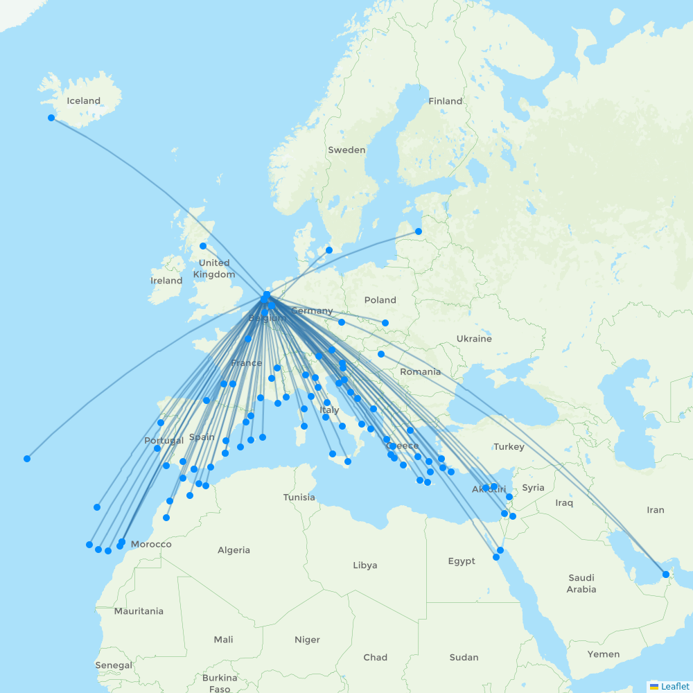 Transavia destination map