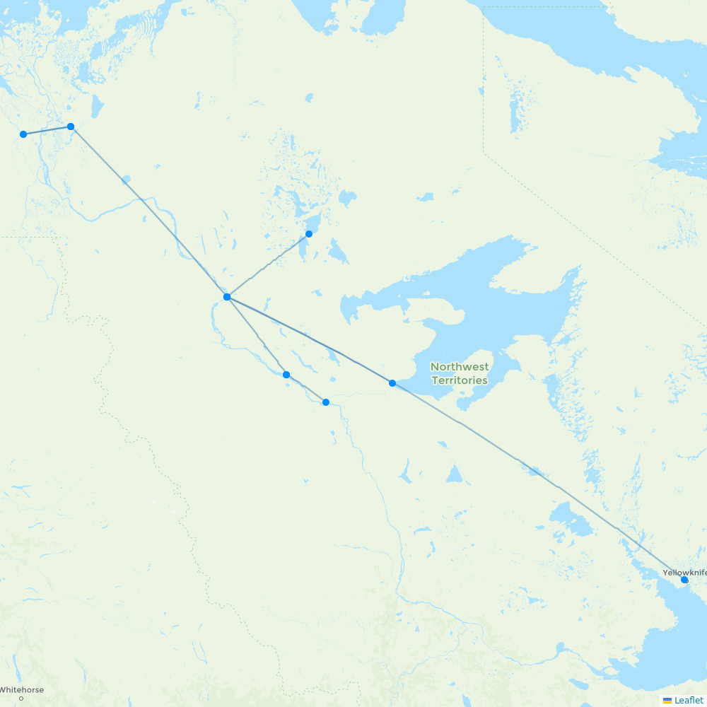 North-Wright Airways
 destination map