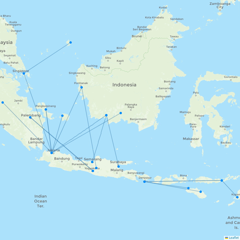 Nam Air destination map