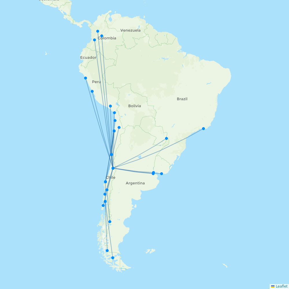 JetSMART destination map