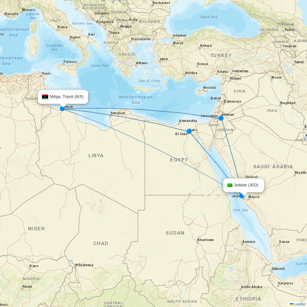 Aero VIP airline routes (NJ) 2026, map - Flight Routes