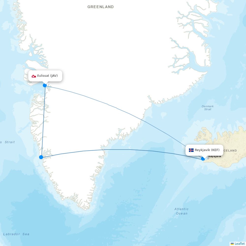 Icelandair Airline Routes FI 2026 Map Flight Routes KEF JAV 