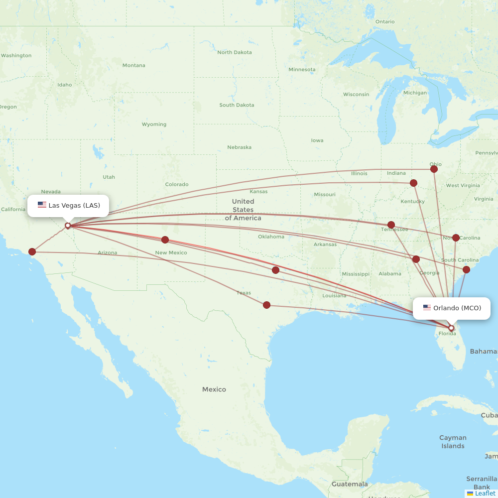 Frontier Airlines flights between Las Vegas and Orlando