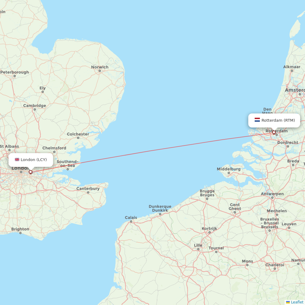 British Airways flights between London and Rotterdam