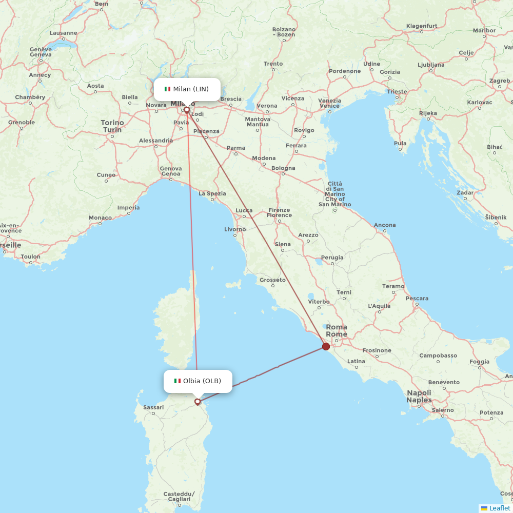 FlexFlight flights between Milan and Olbia