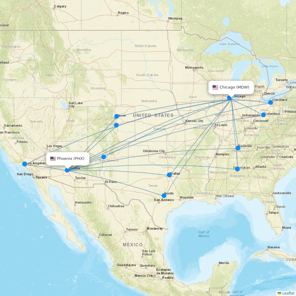 Southwest Airlines routes 2025 – map with all flights - Flight Routes