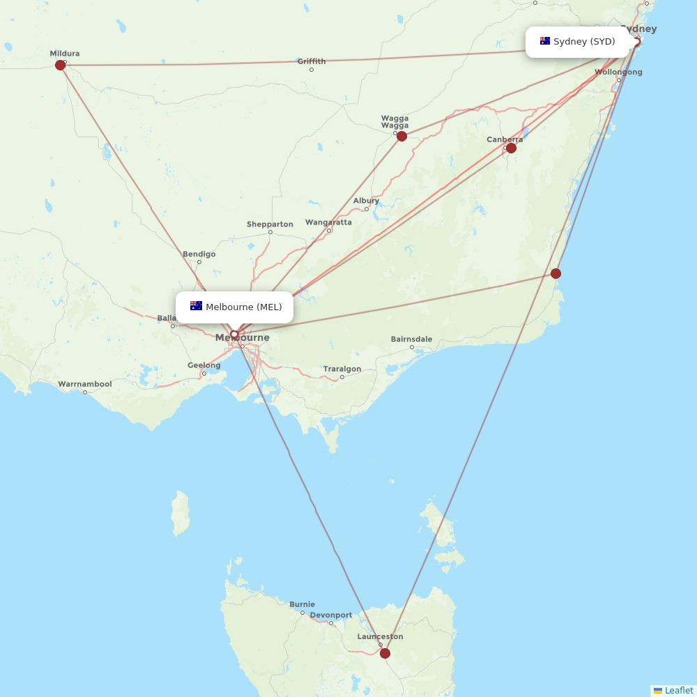 Virgin Australia flights between Melbourne and Sydney
