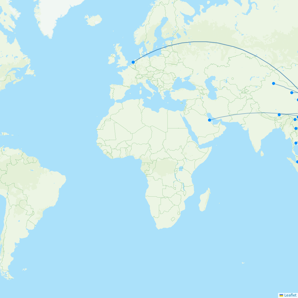 Xiamen Airlines destination map
