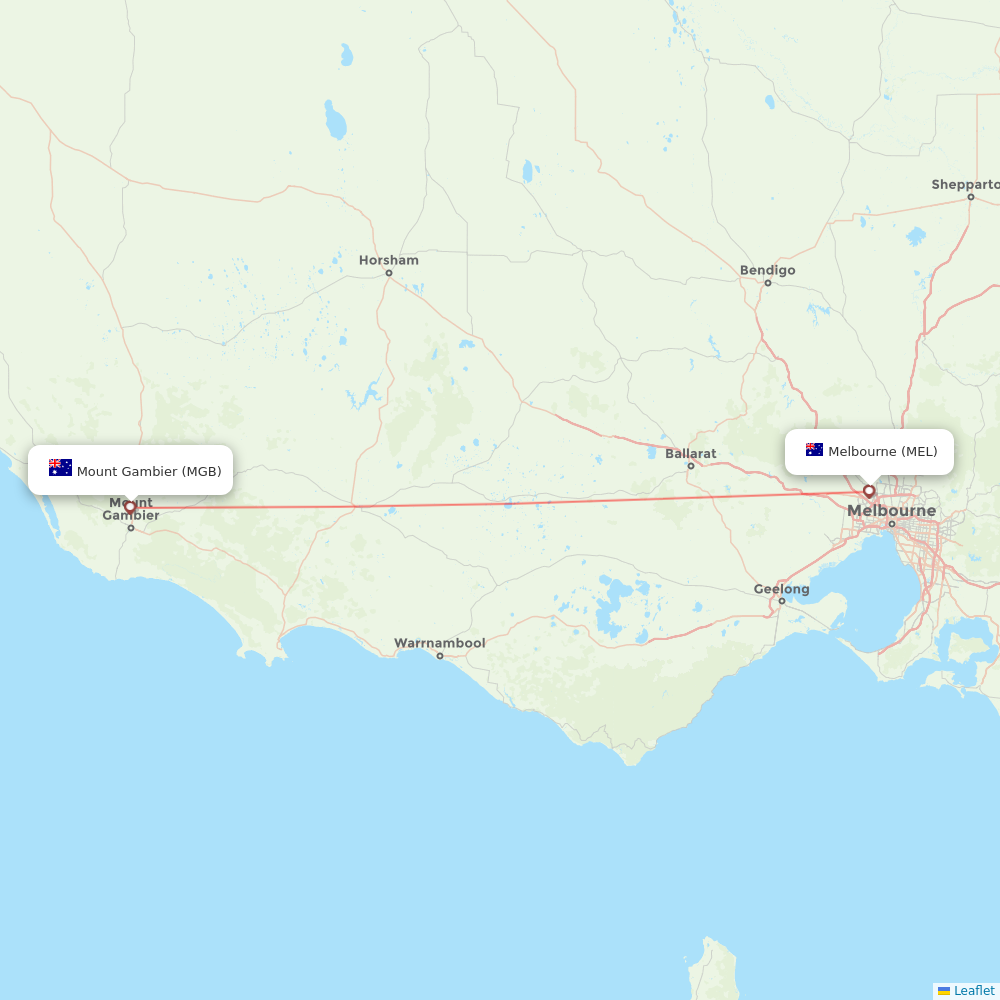 Rex Regional Express flights between Mount Gambier and Melbourne