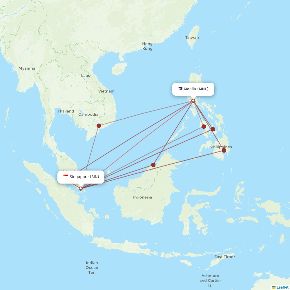Singapore Airlines flights between Manila and Singapore