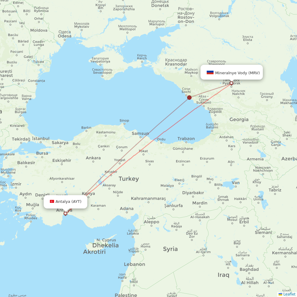 AZUR air flights between Mineralnye Vody and Antalya