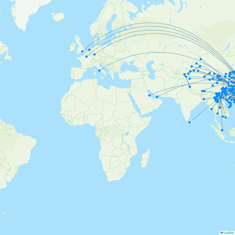 China Eastern Airlines Routes 2024 Map With All Flights Flight Routes