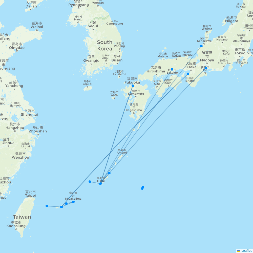 Japan Transocean Air destination map