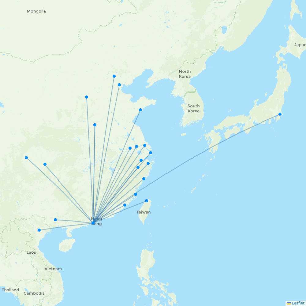 Air Macau destination map