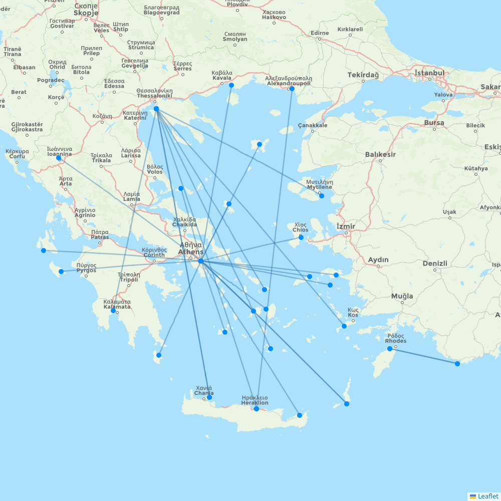 Olympic Air destination map