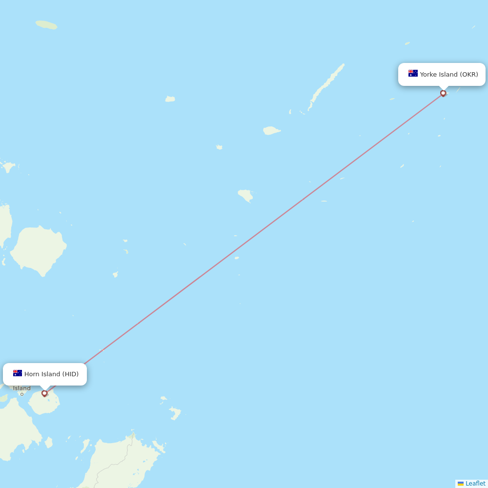 FlexFlight flights between Yorke Island and Horn Island