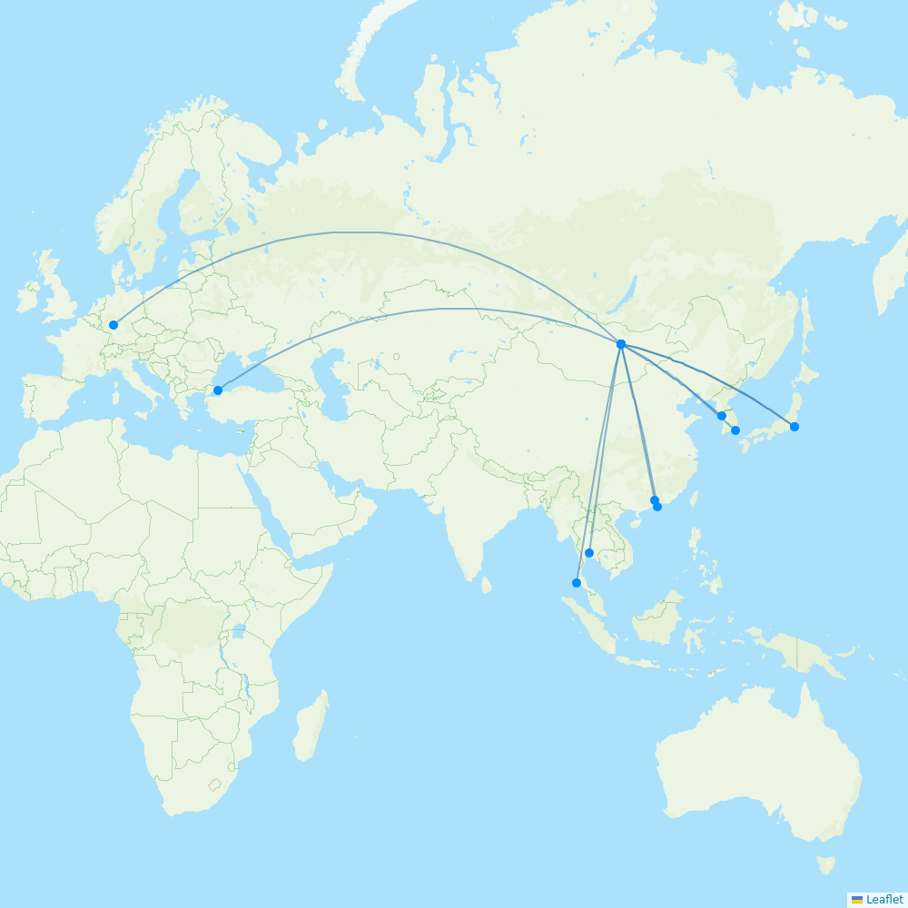 Miat - Mongolian Airlines destination map