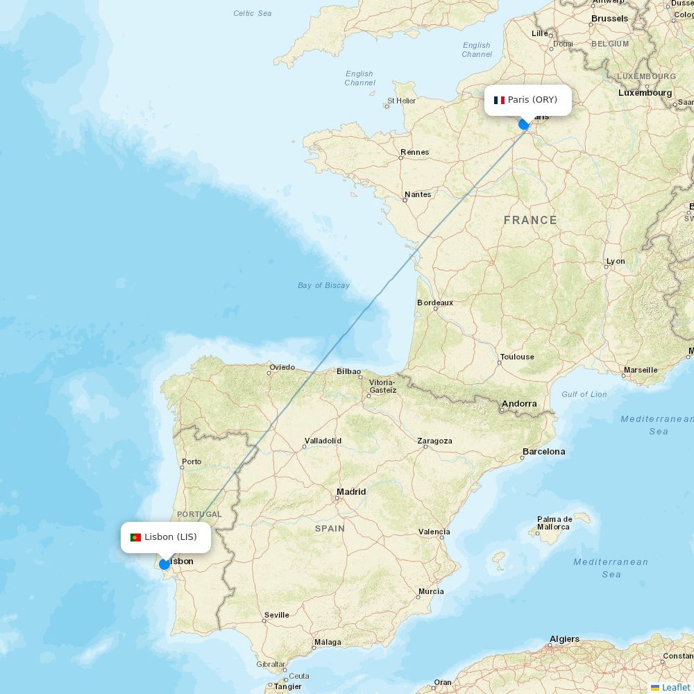 TAP Portugal airline routes (TP) map Flight Routes