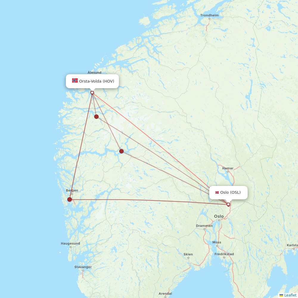 Wideroe Airline Routes (wf) - Map - Flight Routes