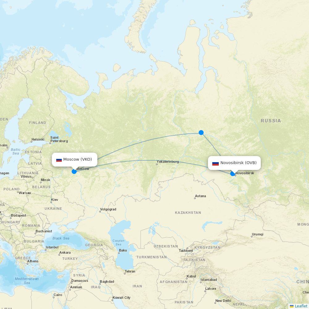 AZUR air flights between Novosibirsk and Moscow
