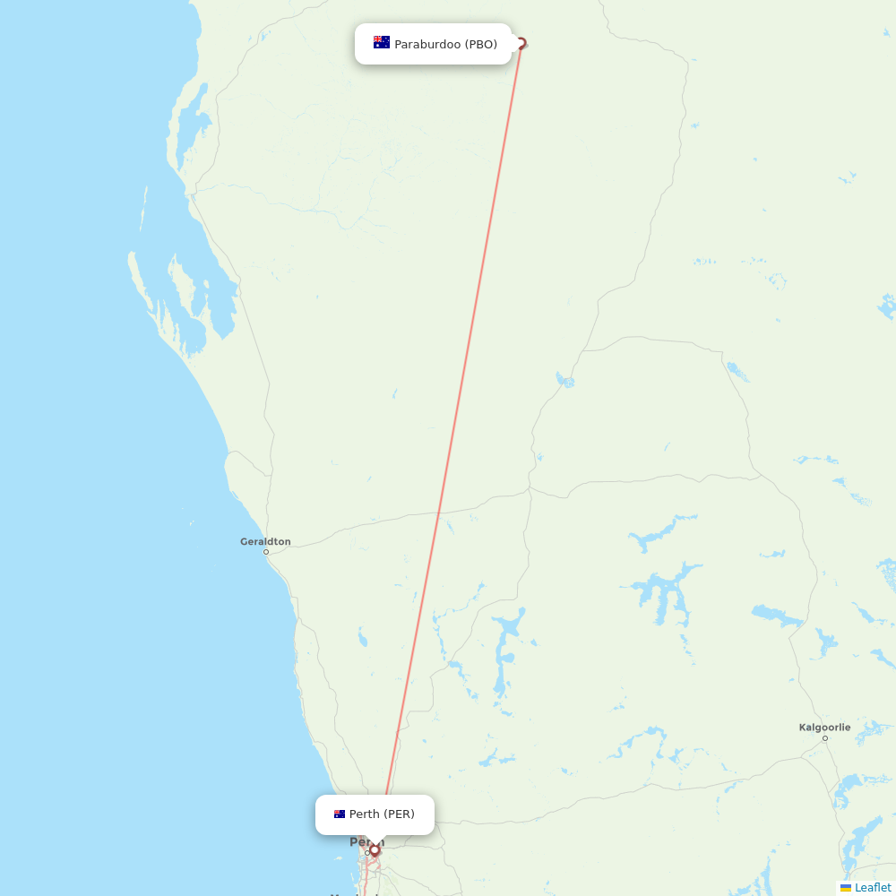 Qantas flights between Paraburdoo and Perth