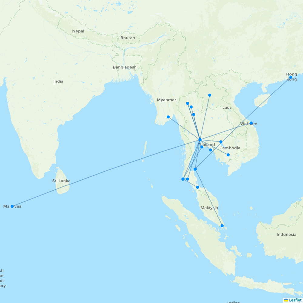 Bangkok Airways destination map