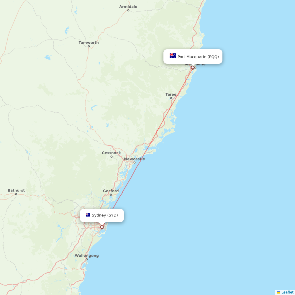 Rex Regional Express flights between Port Macquarie and Sydney