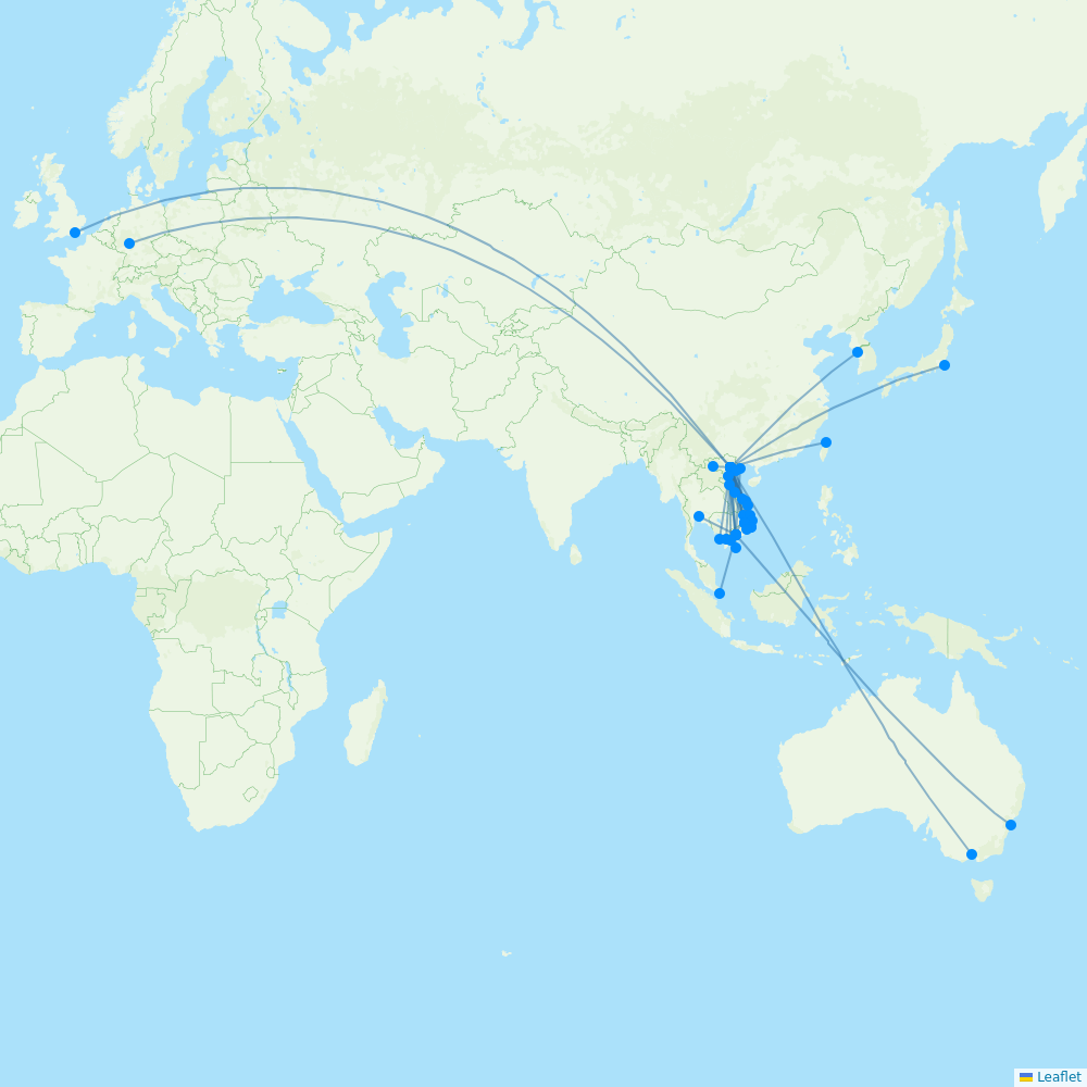 Bamboo Airways destination map