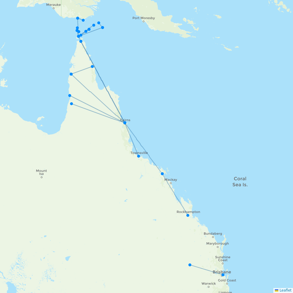 Skytrans Airlines destination map