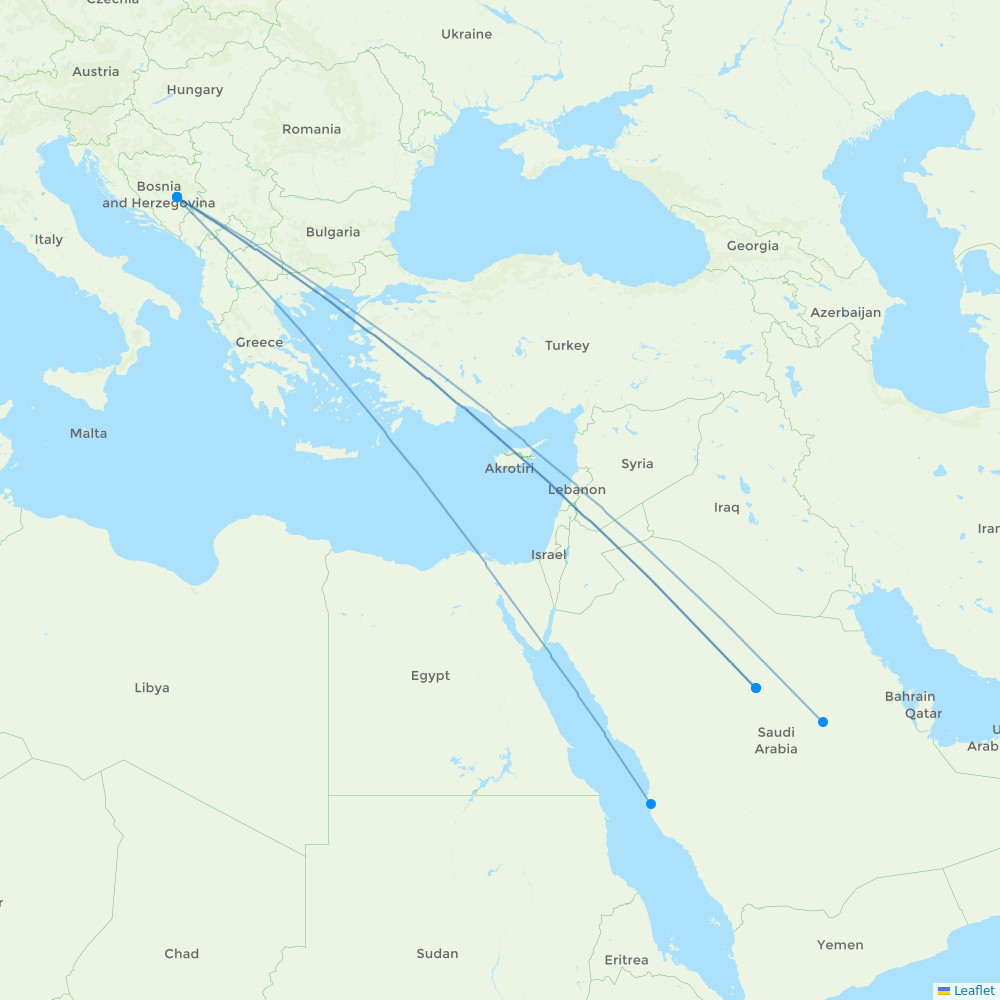 Stobart Air destination map
