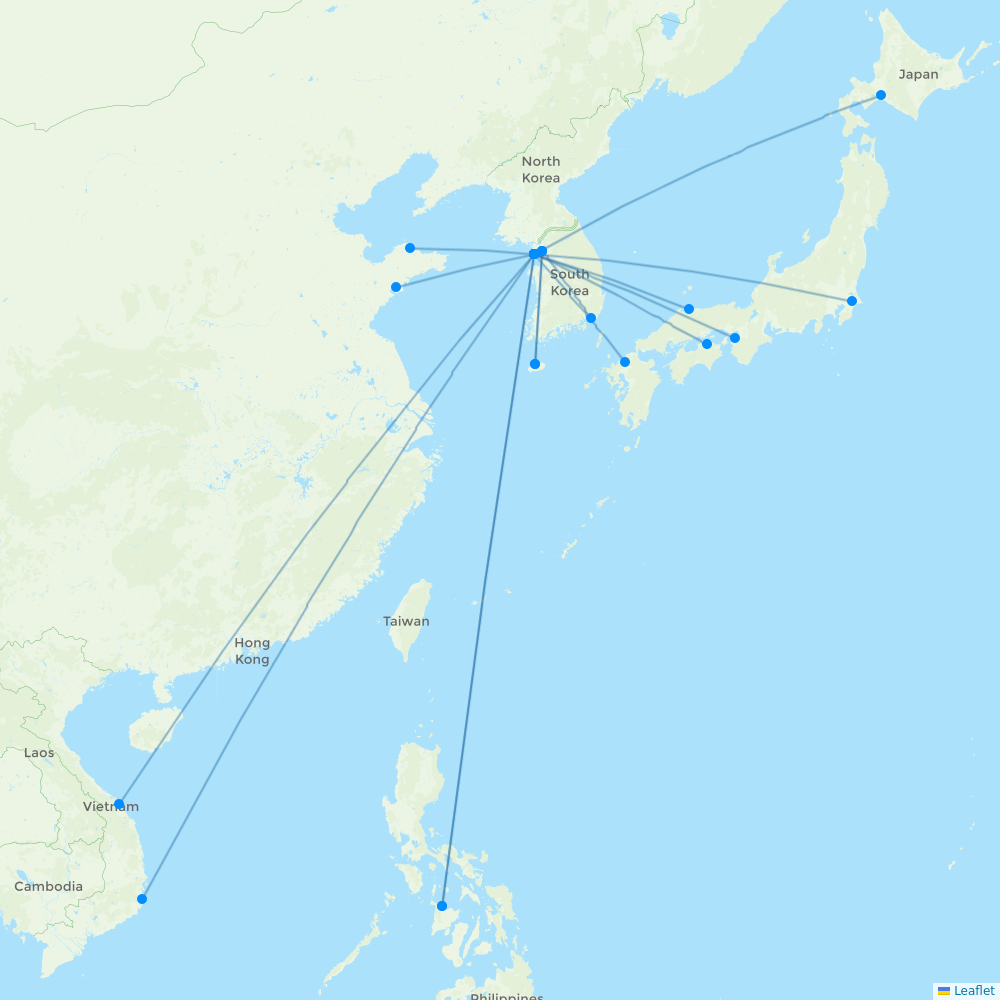 Air Seoul destination map