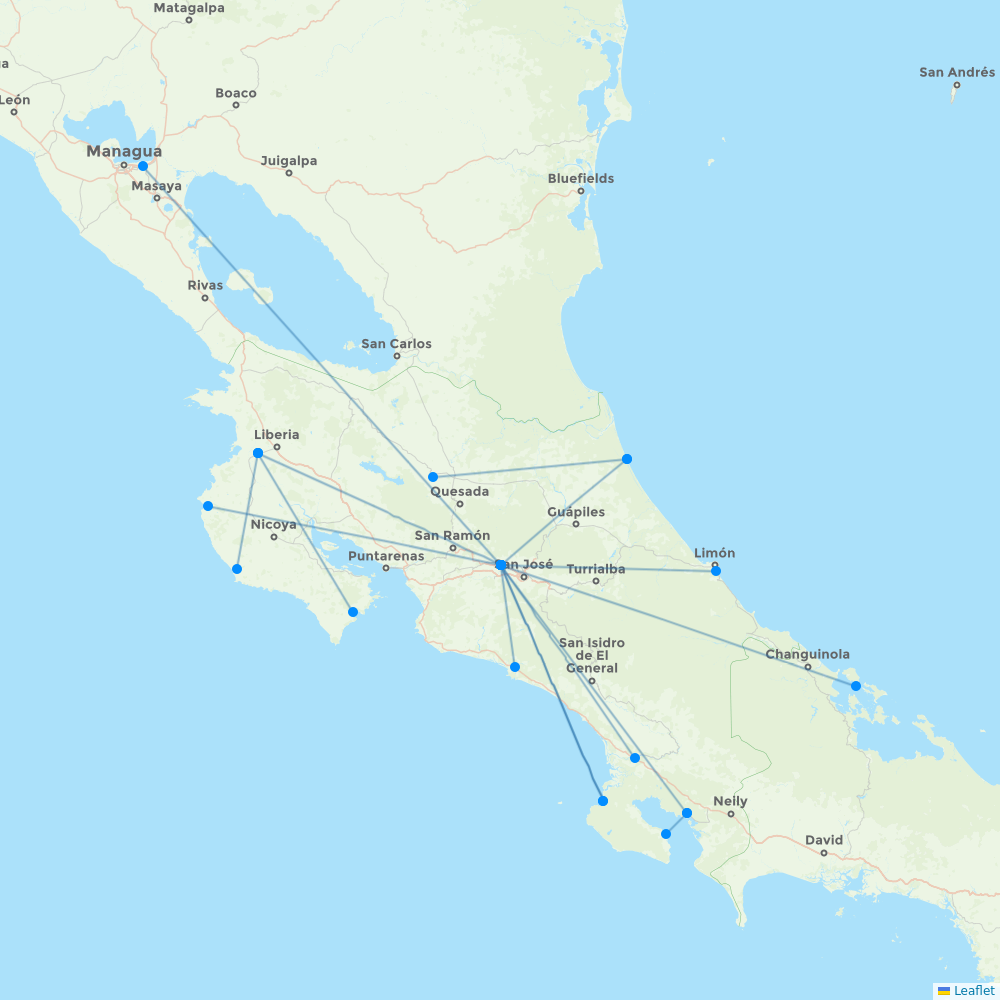 SANSA Regional destination map