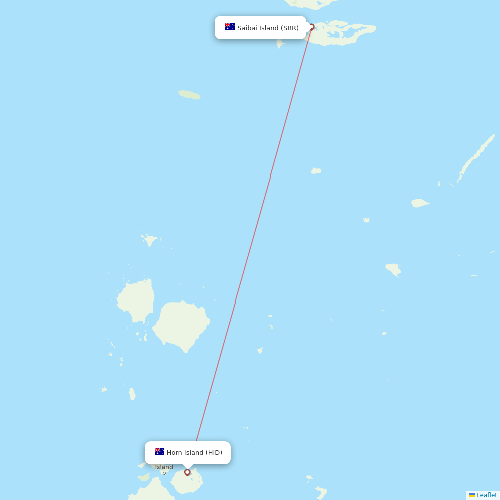 Skytrans Airlines flights between Saibai Island and Horn Island