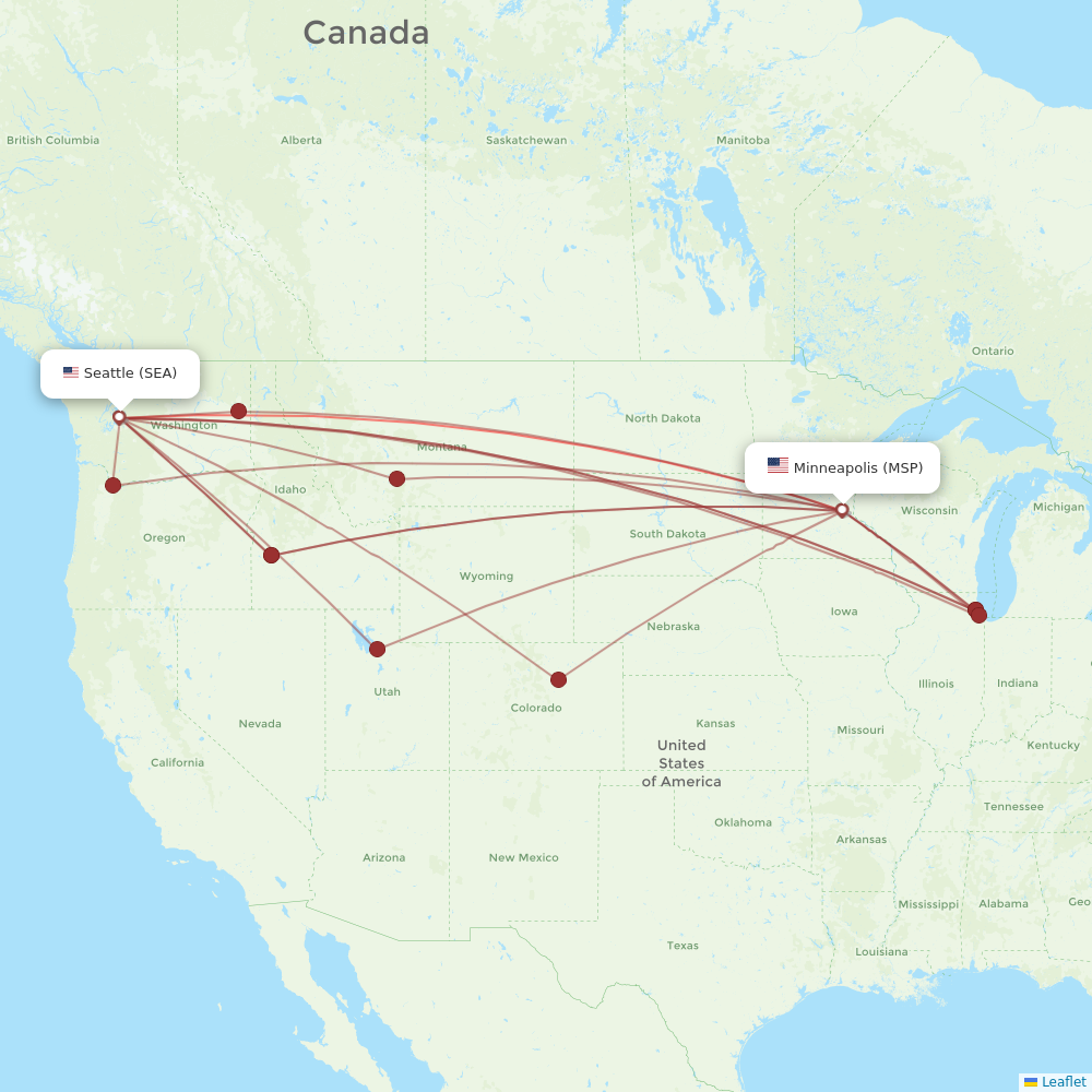 Sun Country Airlines Routes (sy) - Map - Flight Routes