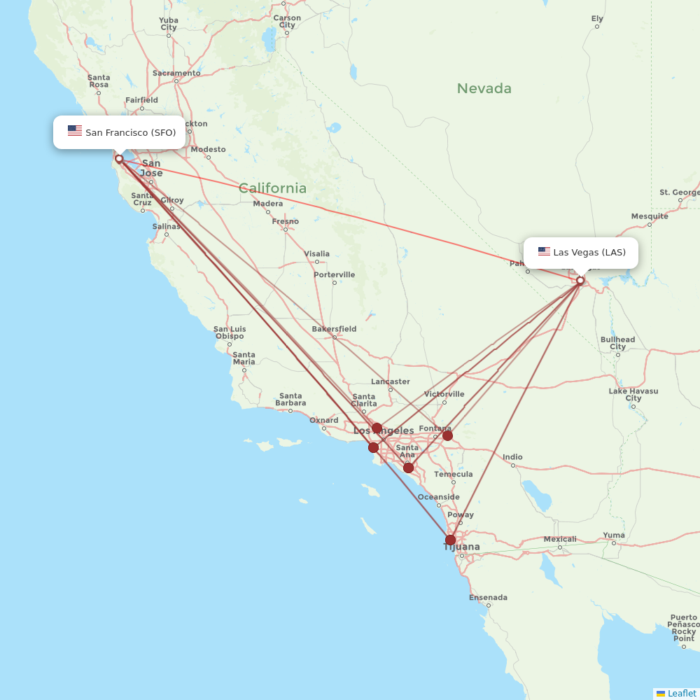 Frontier Airlines flights between San Francisco and Las Vegas