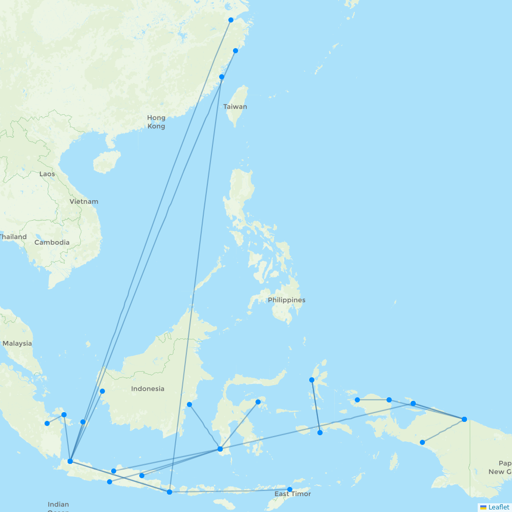 Sriwijaya Air destination map