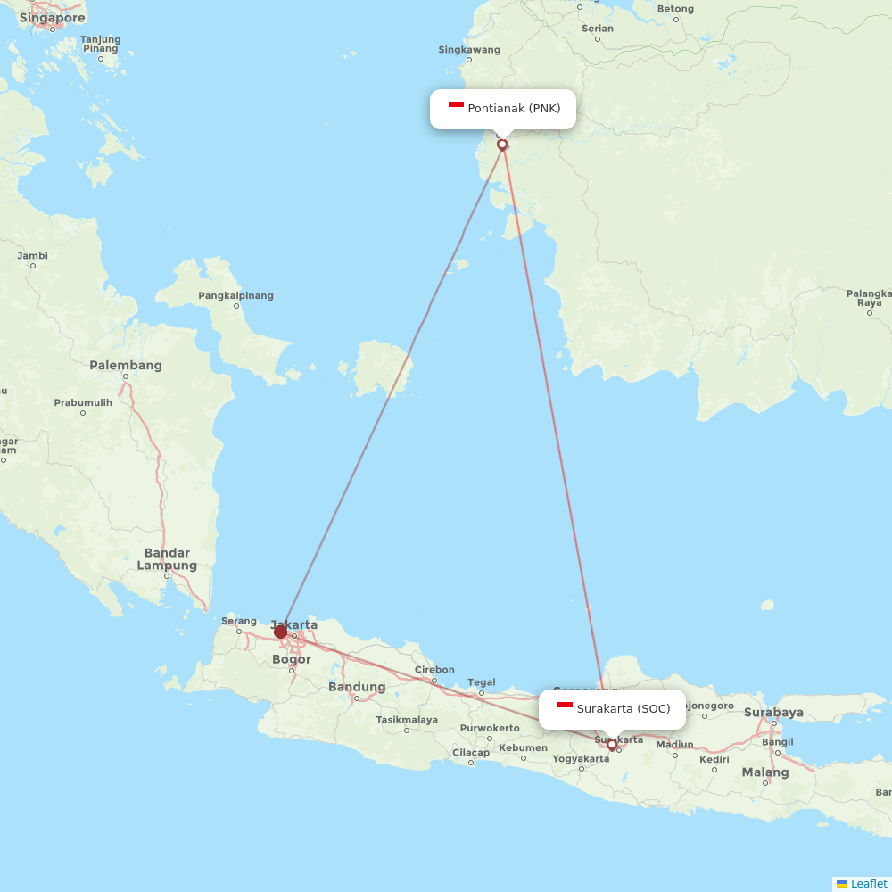 Nam Air airline routes (IN) - map - Flight Routes