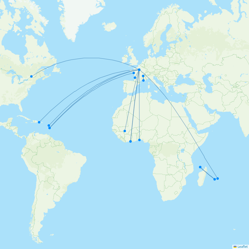 Corsair destination map