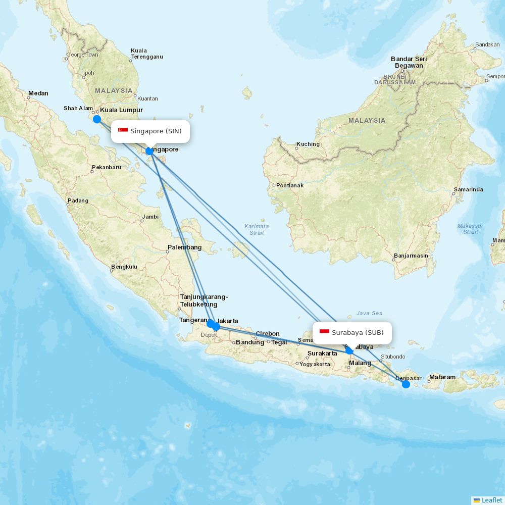 Scoot airline routes (TR) 2026, map - Flight Routes